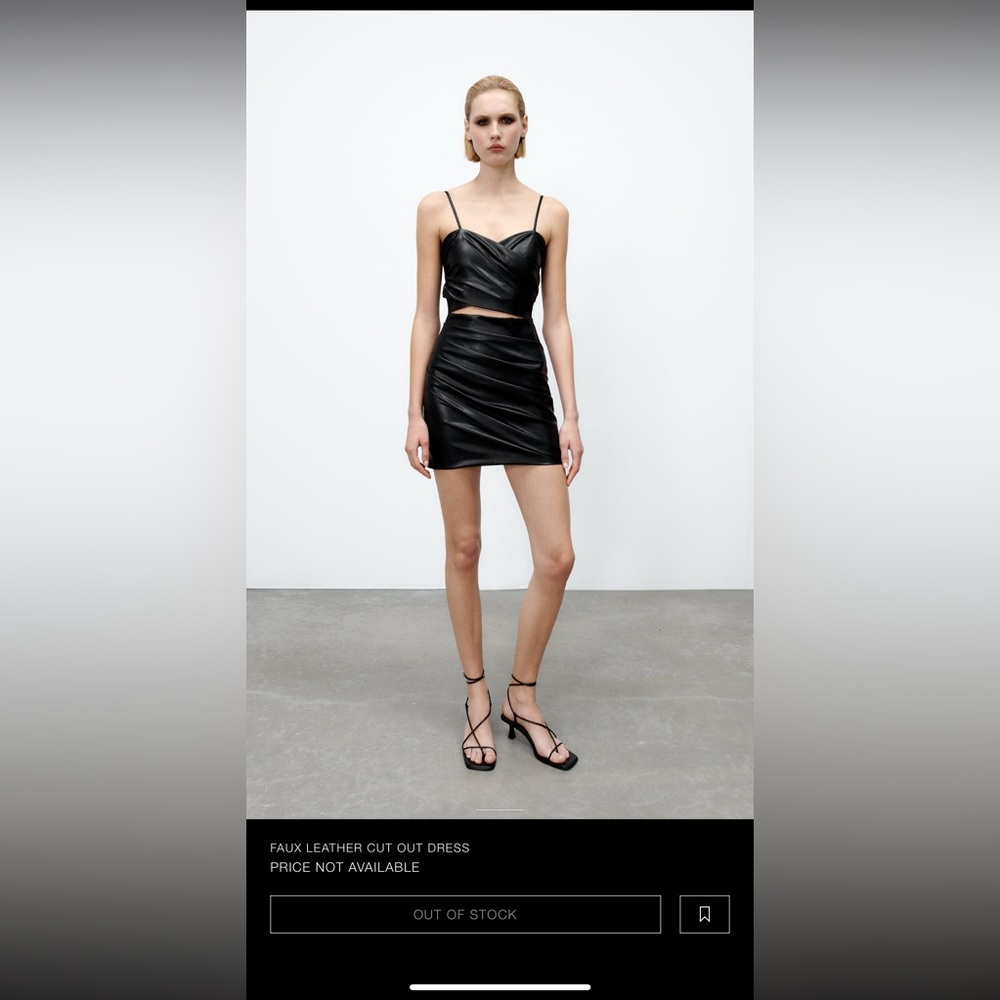 Zara faux leather dress - size small - brand new